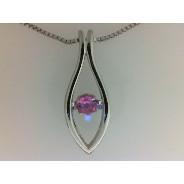 Created Pink Sapphire Pendant, Pink sapphire Necklace, October Birthstone Necklace
