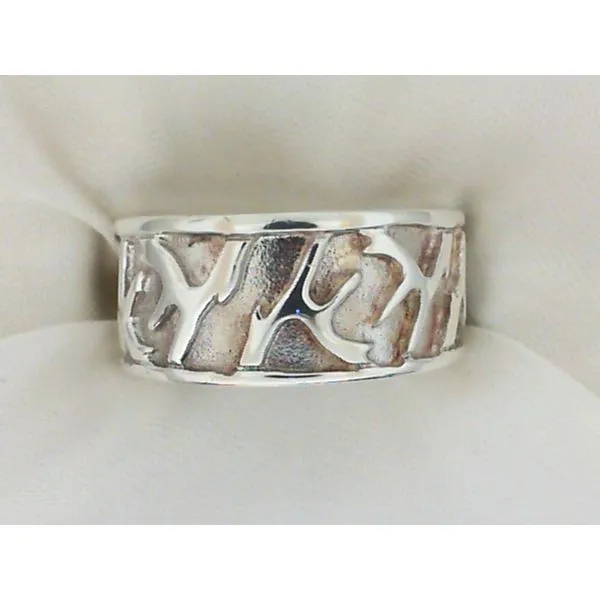 Deer Antler Ring, Silver men's ring