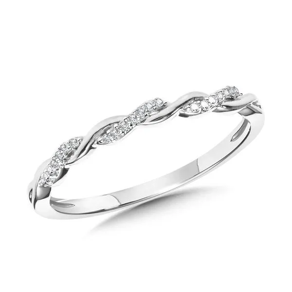 10K White Gold and Natural Diamond Scroll Band Duke's Jewelers Springville, UT