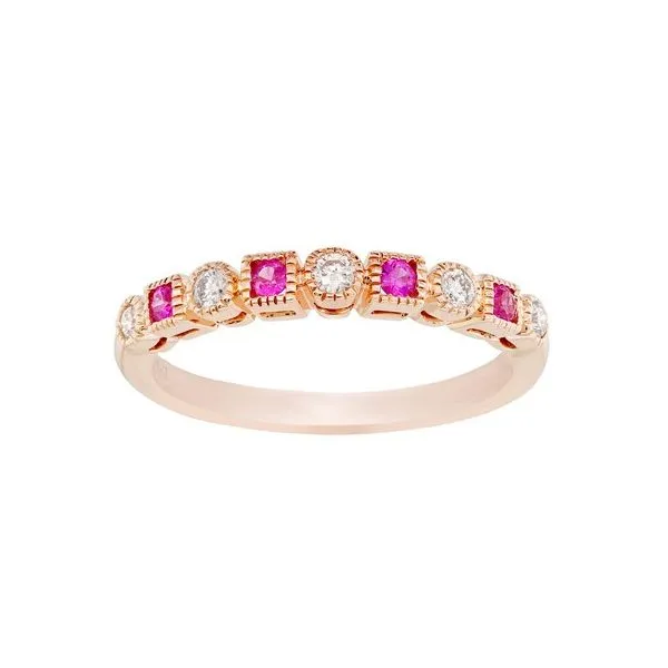 Pink Sapphire Stackable Rose Gold Ring Duke's Jewelers Springville, UT