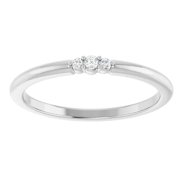 Dainty White Gold 3 Stone Diamond Ring Image 4 Duke's Jewelers Springville, UT