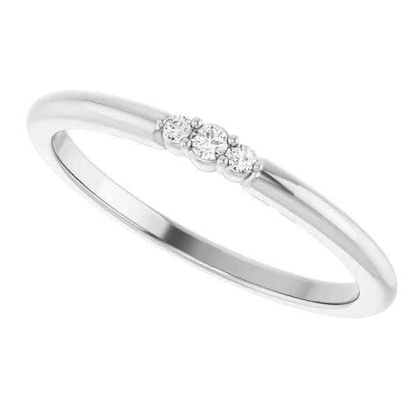 Dainty White Gold 3 Stone Diamond Ring Duke's Jewelers Springville, UT
