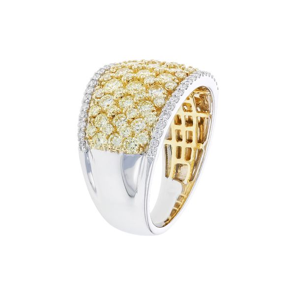 14K Mixed Metal Fancy Yellow and White Diamond Ring -- 1.75 Carats Total Image 2 Duke's Jewelers Springville, UT