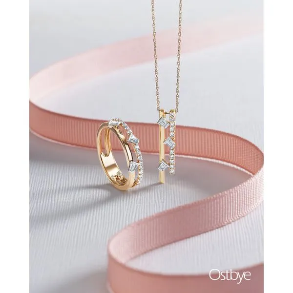 14K Yellow Gold Double Bar Diamond Band — 0.25CTW Image 2 Duke's Jewelers Springville, UT