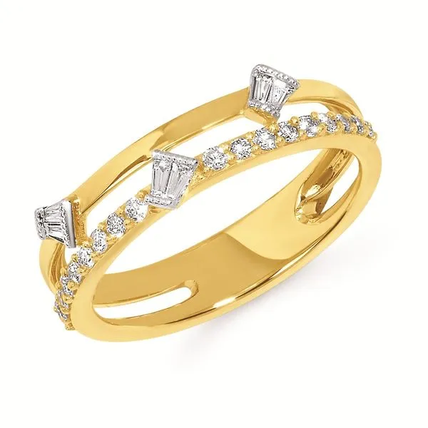 14K Yellow Gold Double Bar Diamond Band — 0.25CTW Duke's Jewelers Springville, UT
