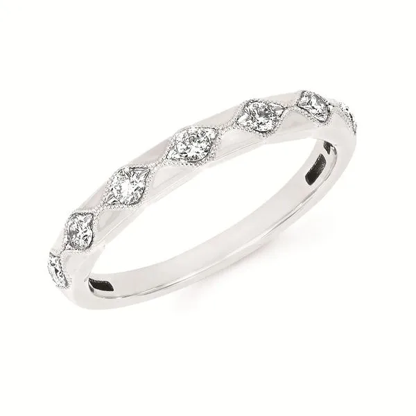 14K White Gold Diamond Marquise Detail Band – 0.25 CTW Duke's Jewelers Springville, UT