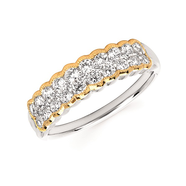 14K White Gold Diamond Fashion Ring with Yellow Gold Setting Duke's Jewelers Springville, UT