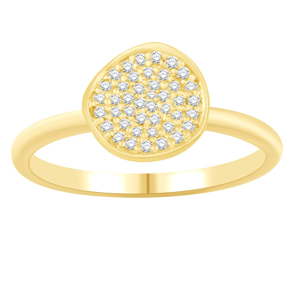 14K Yellow Gold Diamond Irregular Round Ring Duke's Jewelers Springville, UT