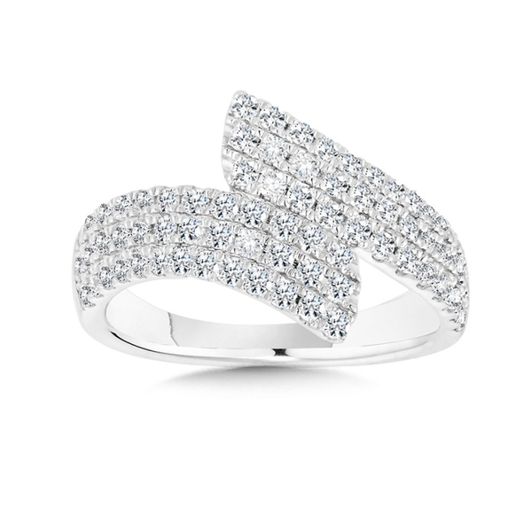 White Gold and Diamond Bypass Ring Duke's Jewelers Springville, UT