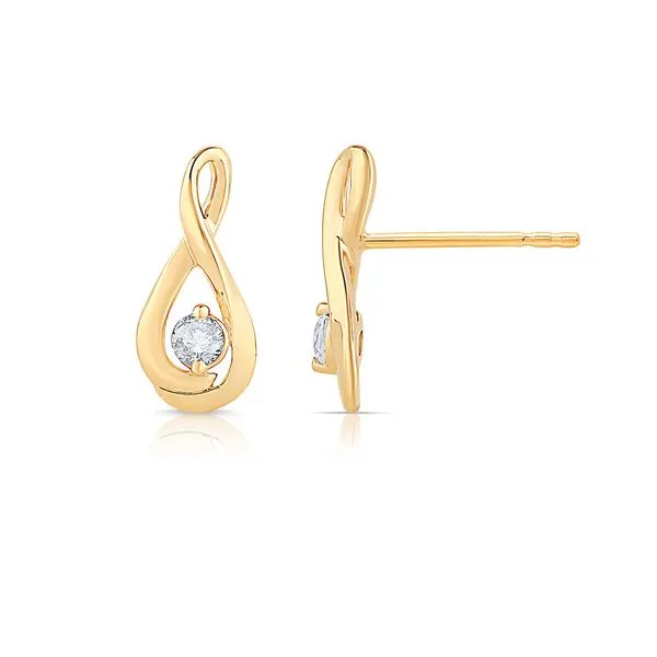 10K Infinity Spiral Diamond Earrings Duke's Jewelers Springville, UT