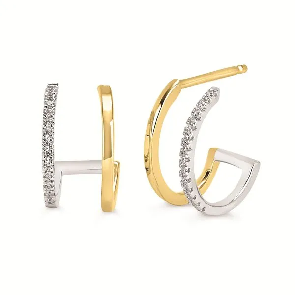 10K Two-Tone Gold Diamond Hoop Earrings – 1/6 CTW Duke's Jewelers Springville, UT