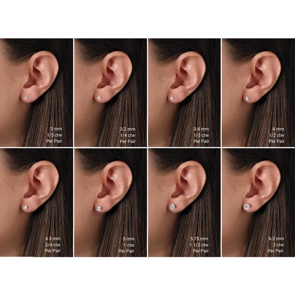 3-Prong Diamond Stud Earrings – 2.02ctw Image 3 Duke's Jewelers Springville, UT