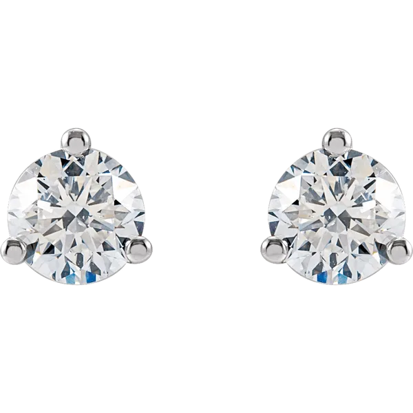 14K White Gold 3-Prong Martini Diamond Stud Earrings – 1.42ctw Image 2 Duke's Jewelers Springville, UT
