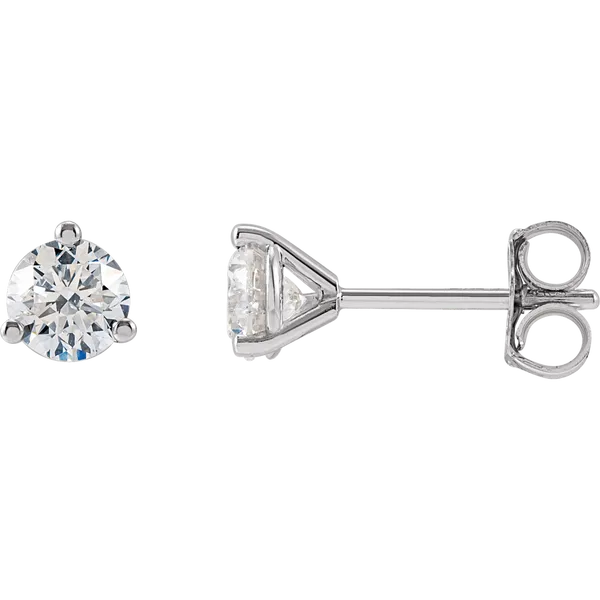 14K White Gold 3-Prong Martini Diamond Stud Earrings – 1.42ctw Duke's Jewelers Springville, UT