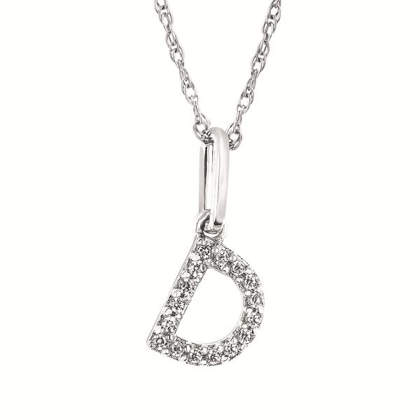 10K Gold Diamond Initial Necklace – Available in White or Yellow Gold Image 4 Duke's Jewelers Springville, UT