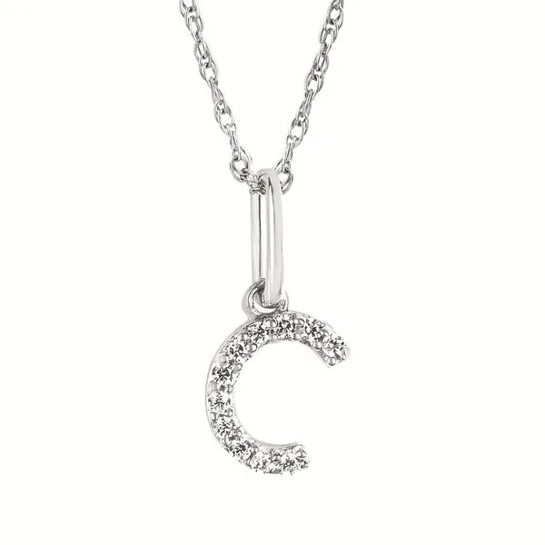 10K Gold Diamond Initial Necklace – Available in White or Yellow Gold Duke's Jewelers Springville, UT