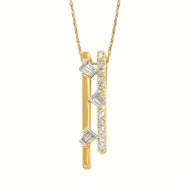14K Yellow Gold Diamond Bar Pendant – 1/8 CTW Duke's Jewelers Springville, UT