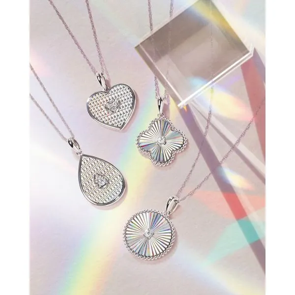 14K Gold Diamond Sunburst Disc Pendant – 0.04 CTW Image 2 Duke's Jewelers Springville, UT