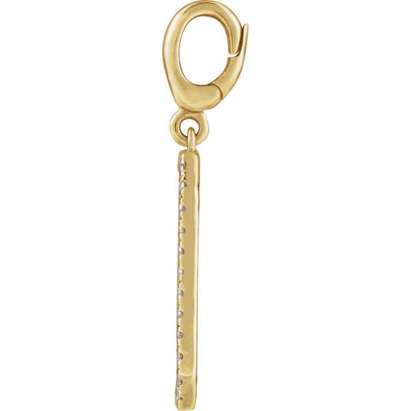 14K Yellow Gold Diamond Dog Tag Charm Pendant Image 4 Duke's Jewelers Springville, UT