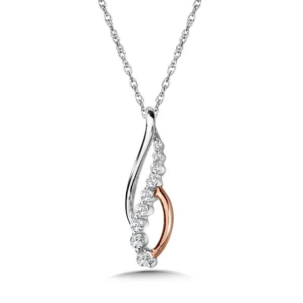 14K White and Rose Gold Diamond Necklace Duke's Jewelers Springville, UT