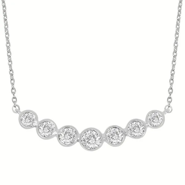 14K White Gold Bezel-Set Diamond Necklace – 1.00 CTW Duke's Jewelers Springville, UT