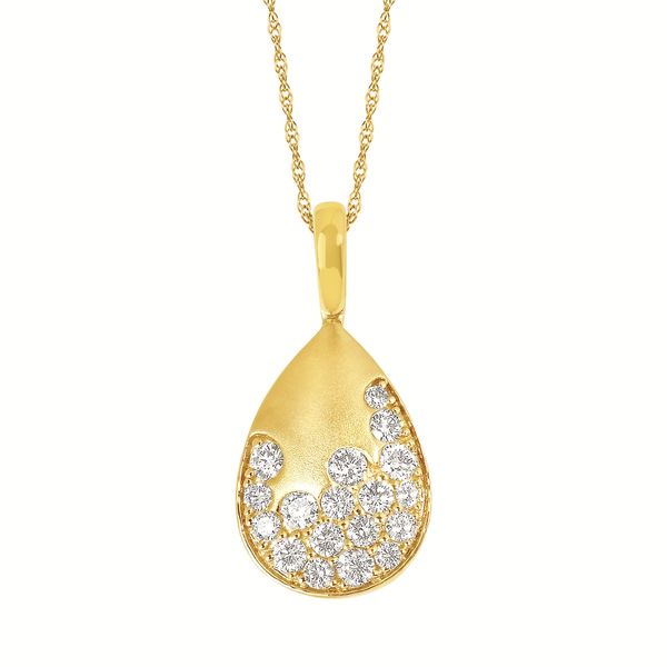 14K Yellow Gold Diamond Teardrop Necklace – 0.50 CTW Duke's Jewelers Springville, UT