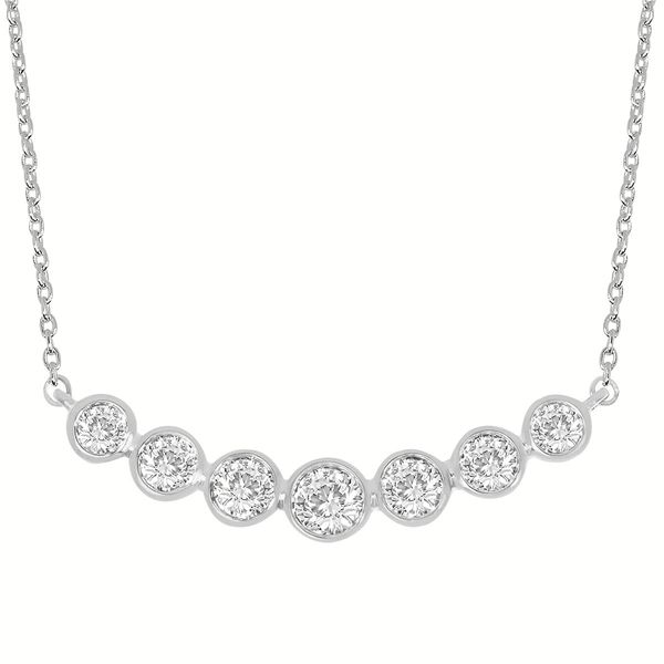 14K White Gold Bezel-Set Diamond Necklace – 1.00 CTW Duke's Jewelers Springville, UT