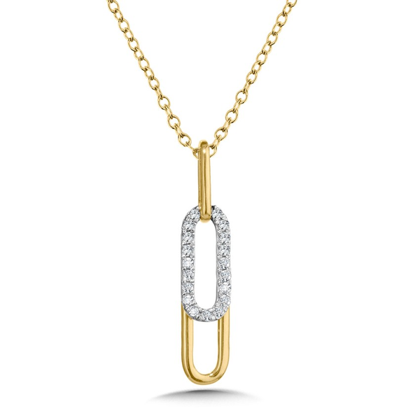 Yellow Gold Paperclip Pendant Duke's Jewelers Springville, UT