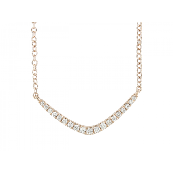 Rose Gold Diamond V Bar Necklace Duke's Jewelers Springville, UT