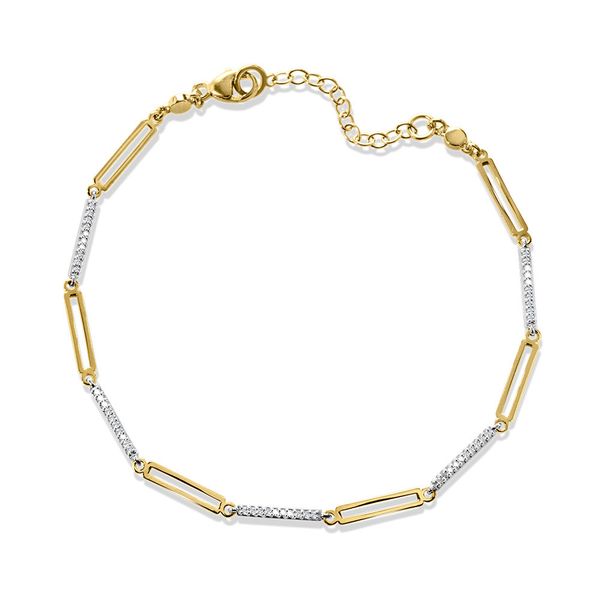 Two Tone Paperclip Link Diamond Bracelet Duke's Jewelers Springville, UT