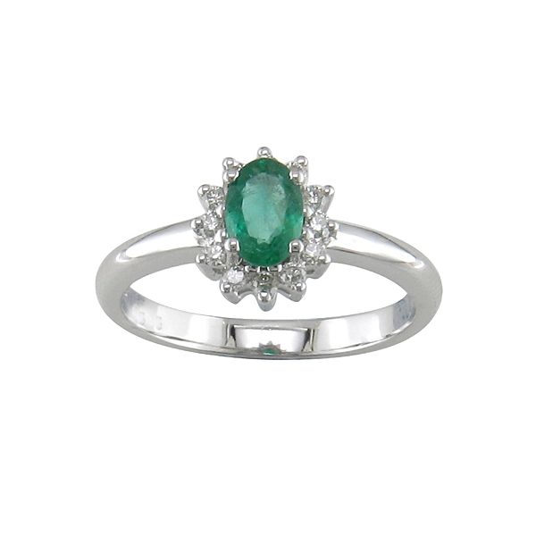 Cluster Halo Emerald and Diamond Ring Duke's Jewelers Springville, UT