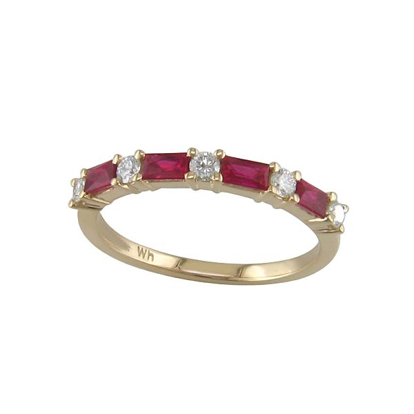 Side Set Ruby and Diamond Stackable Band Duke's Jewelers Springville, UT