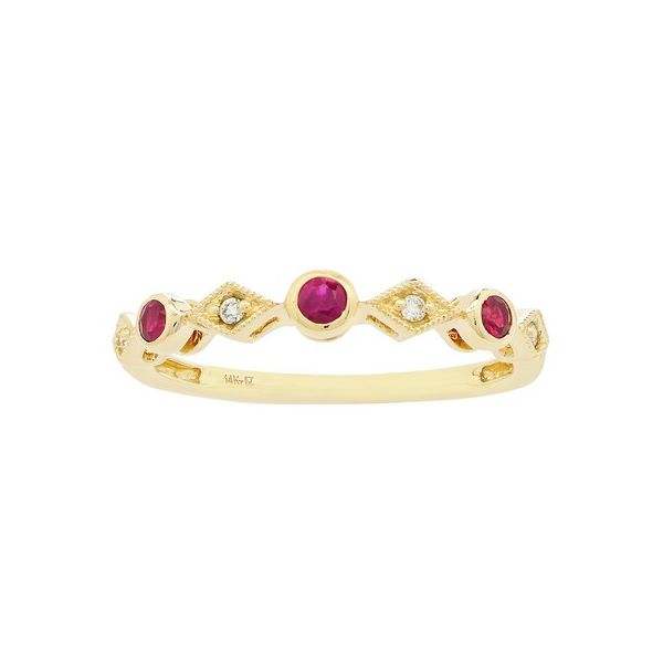 Milgrain Ruby and Diamond Band Duke's Jewelers Springville, UT