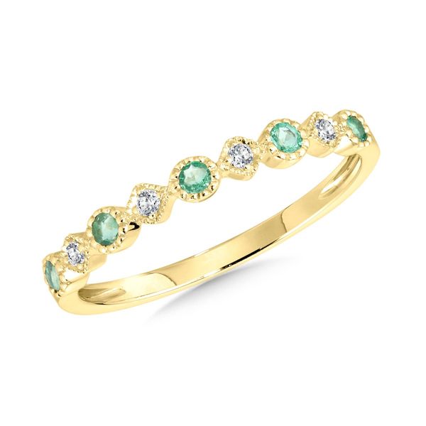 Emerald and Diamond Stackable Ring Duke's Jewelers Springville, UT