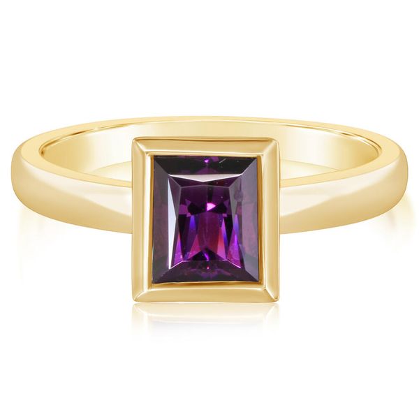 14K Gold Rectangle Purple Garnet Ring Duke's Jewelers Springville, UT
