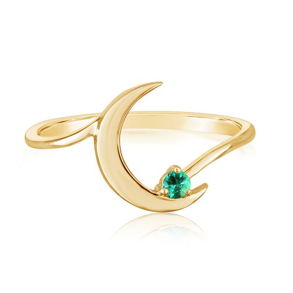 14K Gold Emerald Moon Ring Duke's Jewelers Springville, UT