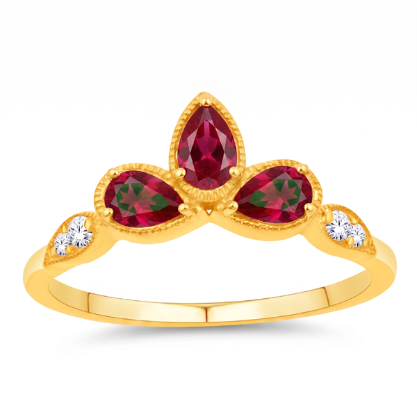 14K Yellow Gold Ruby And Diamond Ring Duke's Jewelers Springville, UT