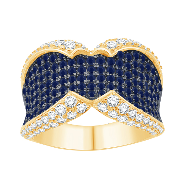 Sapphire and Diamond Wave Ring Duke's Jewelers Springville, UT