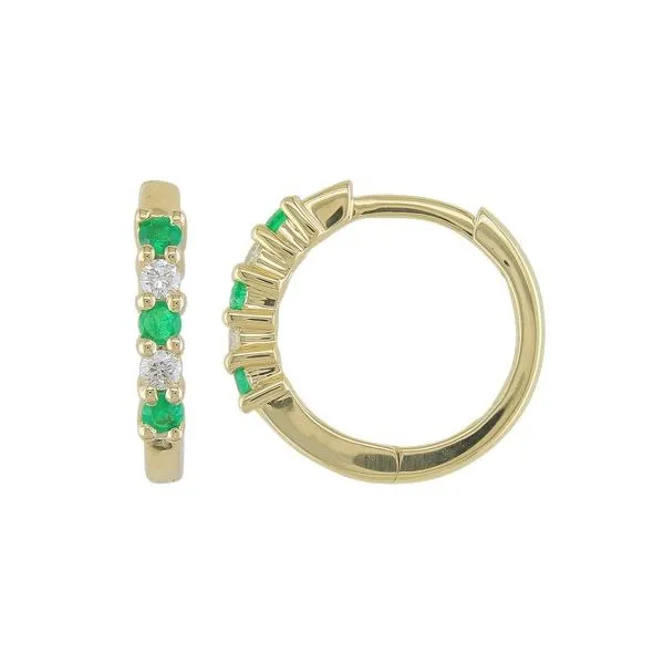 Emerald and Diamond Hoops Duke's Jewelers Springville, UT