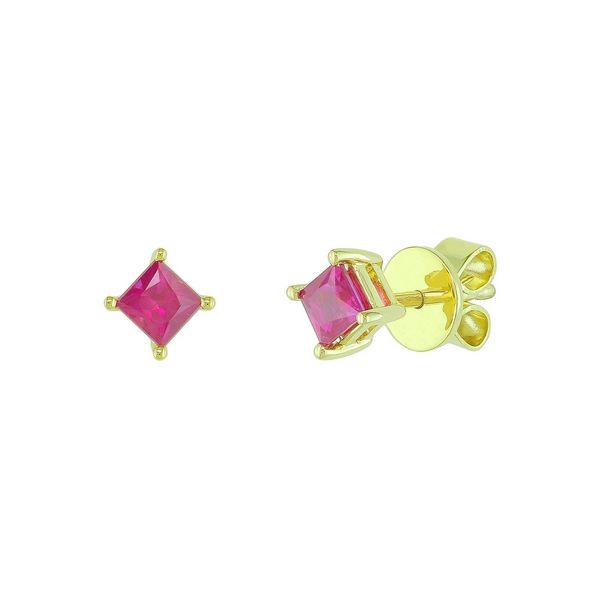 Princess Ruby Earrings 18K Duke's Jewelers Springville, UT
