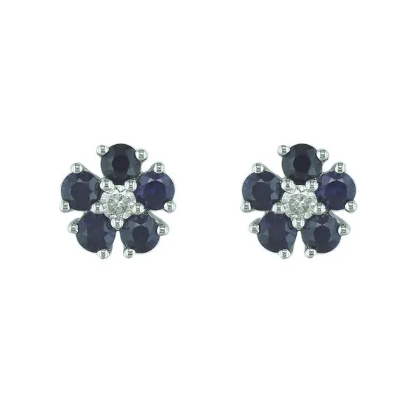 Floral Sapphire and Diamond Earrings Duke's Jewelers Springville, UT