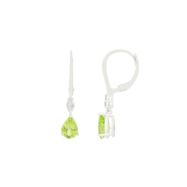 Pear Peridot and Diamond Drop Earrings Duke's Jewelers Springville, UT