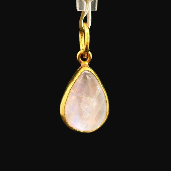 24k Gold Pear Moonstone Pendant with Sterling Silver Backing Duke's Jewelers Springville, UT