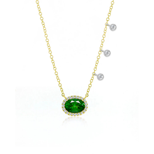 Green Chrome and Diamond Bezel Necklace Duke's Jewelers Springville, UT