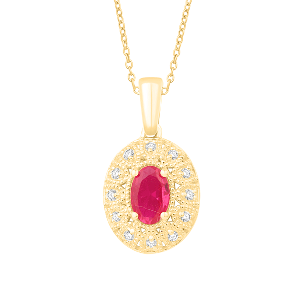 Oval Ruby and Diamond Pendant Duke's Jewelers Springville, UT