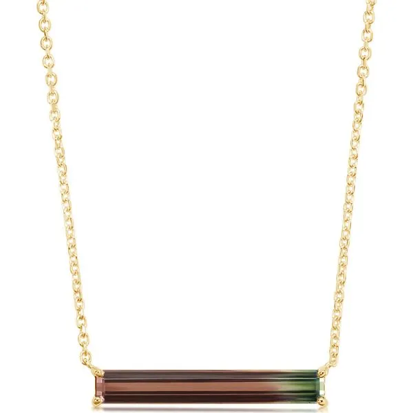Bi-Color Tourmaline Bar Necklace Duke's Jewelers Springville, UT
