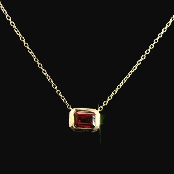 10K Yellow Gold Bezel Set Garnet Necklace - 0.93 Carats Duke's Jewelers Springville, UT