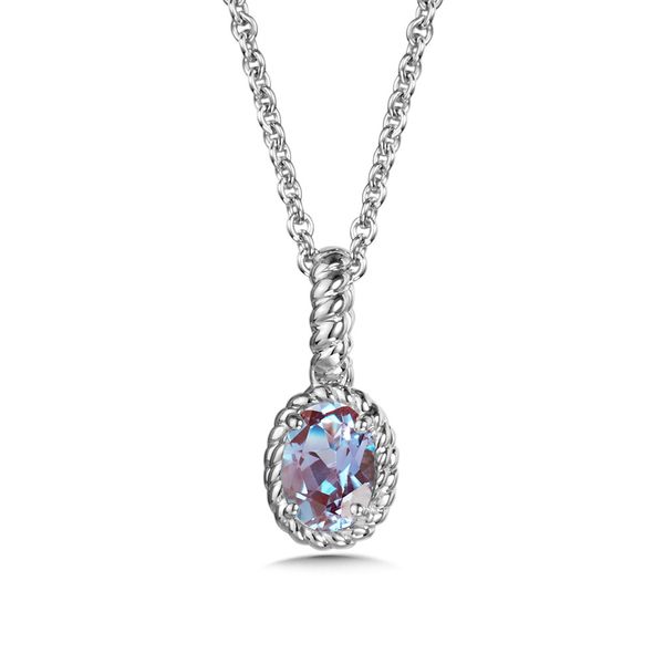 Sterling Silver Created Alexandrite Birthstone Necklace Duke's Jewelers Springville, UT