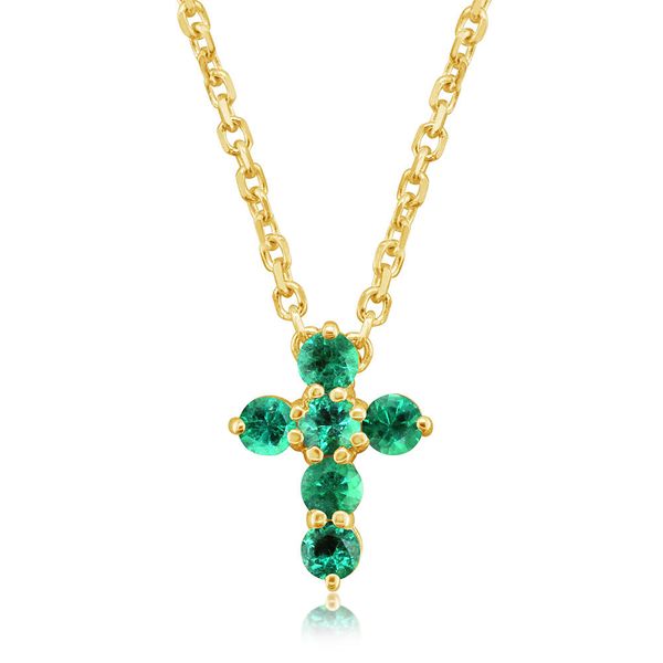 14K Gold Emerald Cross Necklace Duke's Jewelers Springville, UT