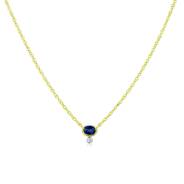 Blue Sapphire and Diamond Necklace Duke's Jewelers Springville, UT